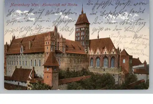 WESTPREUSSEN - MARIENBURG / MALBORK, Hochschloß mit Kirche, 1917