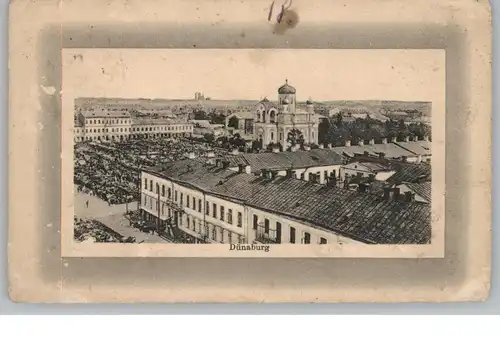 LATVIJA / LETTLAND - DÜNABURG / DAUGAVPILS, Orthodoxe Kirche, Markt, 1916, deutsche Feldpost, Randmängel