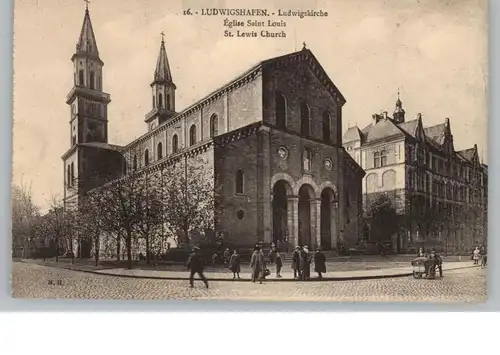 6700 LUDWIGSHAFEN, Ludwigskirche, belebte Szene