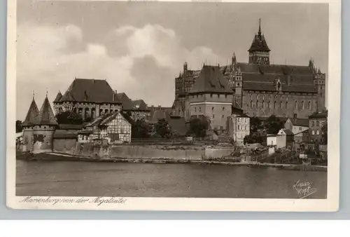 WESTPREUSSEN - MARIENBURG / MALBORK, Blick von der Nogatseite, 1929, Verlag Krauskopf