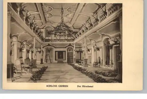 0-6300 ILMENAU - GEHREN, Schloß Gehren, Der Hirschsaal (Jagd)