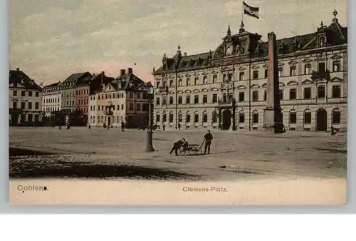 5400 KOBLENZ, Clemens-Platz, spielende Kinder mit Bollerwagen, 1903