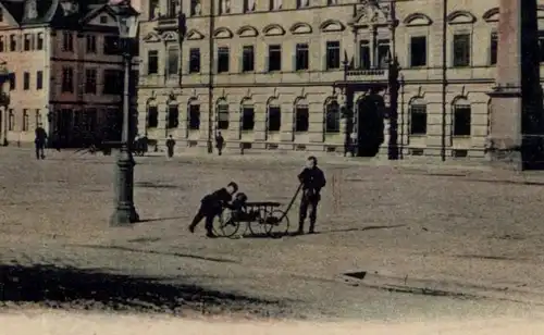 5400 KOBLENZ, Clemens-Platz, spielende Kinder mit Bollerwagen, 1903