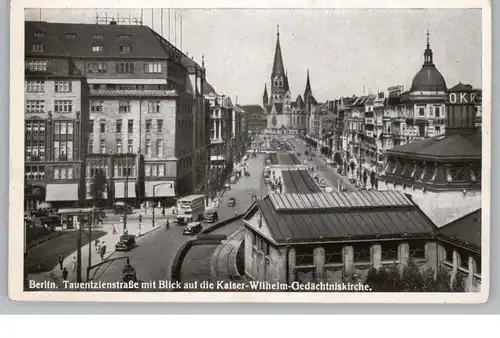 1000 BERLIN - CHARLOTTENBURG, Tauentzienstrasse mit Blick auf die Kaiser-Wilhelm-Gedächtniskirche