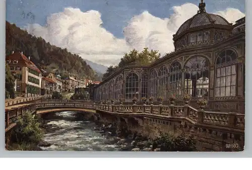 7547 BAD WILDBAD, Trinkhalle. Künstler-Karte, 1917, Zensur