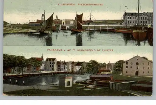 ZEELAND - VLISSINGEN, Vissershaven / Standbeld de Ruyter