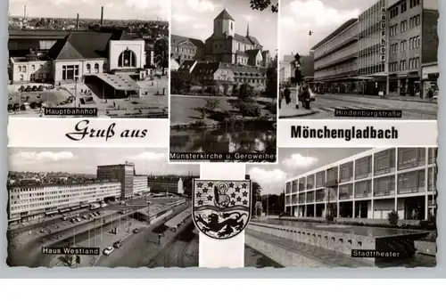 4050 MÖNCHENGLADBACH, Hindenburgstrasse, Stadttheater, Hauptbahnhof....