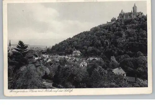 0-3700 WERNIGERODE, Blick über den Ort auf das Schloß, 1933