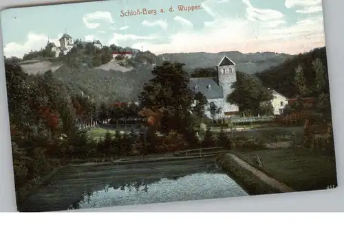 5650 SOLINGEN - BURG, Blick aus dem tal auf Schloß Burg