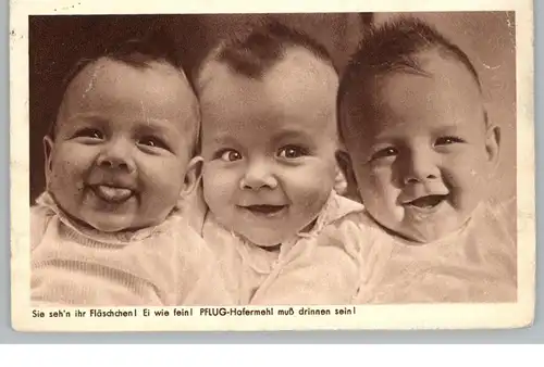 KINDER - Werbe-Karte für Plug-Haferschleim, weiches Papier