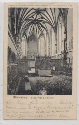 WESTPREUSSEN - MARIENBURG / MALBORK, Kirche, Blick in den Chor, 1906, Verlag Anschütz