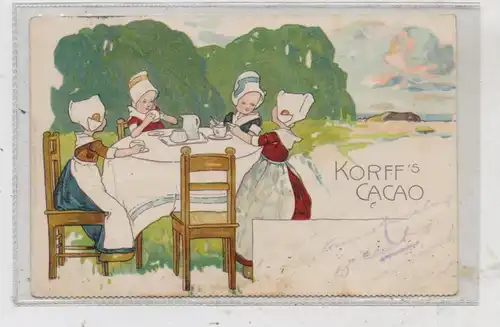 KINDER in niederländischen Trachten, Werbe-Karte Korff's Cacao