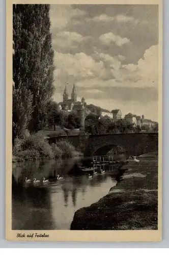 3580 FRITZLAR, Blick über die Eder auf den Ort, 1943