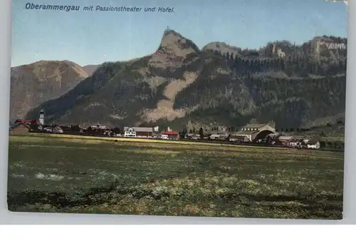 8103 OBERAMMERGAU, Blick auf Dorf, Passionstheater und Kofel, Verlag Zieher