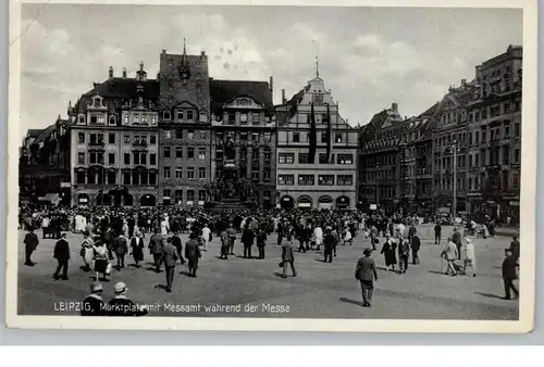 0-7000 LEIPZIG, Marktplatz mit Messamt während der Messe, 1936