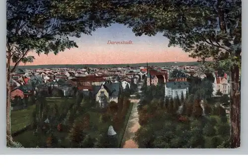 6100 DARMSTADT, Blick auf den Ort, 1922
