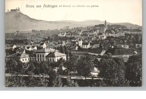 7450 HECHINGEN mit Bahnhof, Blick vom Schrofen