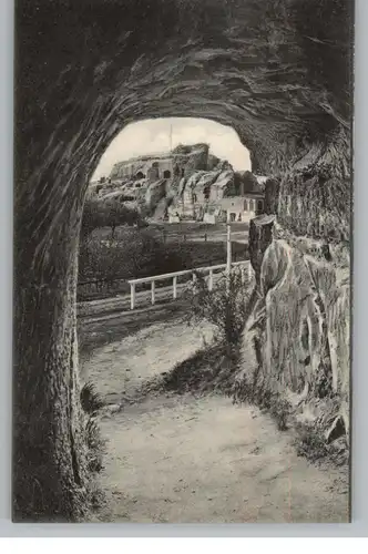 0-3720 BLANKENBURG, Burg Regenstein, Blick durch den Raubgrafentunnel