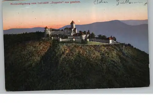 F 67600 ORSCHWILLER, Hohkönigsburg vom Luftschiff Zeppelin aus gesehen, 1918