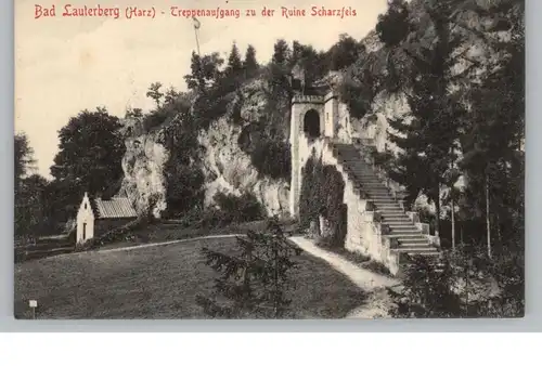 3422 BAD LAUTERBERG, Treppenaufgang zur Ruine Scharzfels, Verlag Stengel