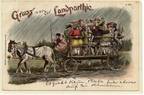 HUMOR - Gruss von der Landparthie, 1898, Verlag Bürger & Othilie - Leipzig