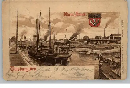 4100 DUISBURG, Rhein - Kanal, Frachtschiffe, 1904