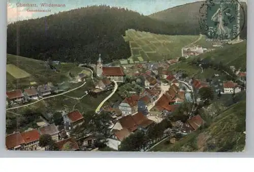 3392 CLAUSTHAL - ZELLERFELD - WILDEMANN, Gesamtansicht 1908, Verlag Trenkler