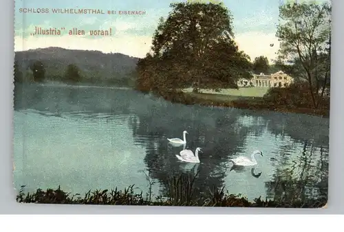 0-5900 EISENACH, Schloss Wilhelmthal, rücks. Illustria Fahrräder Werbung