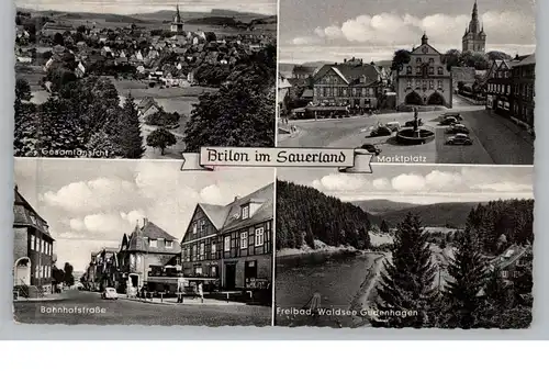 5790 BRILON, Bahnhofstrasse, Freibad, Marktplatz...1960