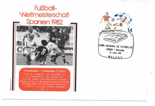 FUSSBALL WM 1982 Spanien, Sonderstempel Spiel Russland - Schottland / Scotland