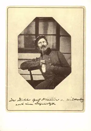 PHOTO - Dichter Alexander Graf von Württemberg, Daguerreotypie 1844 von Hofphotograph Kratt, Repro