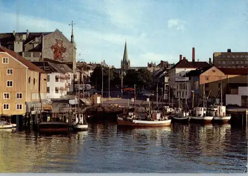 N 7010 TRONDHEIM, Fishmarket, Schiffspost, Trondheim - Kirkenes, 1971