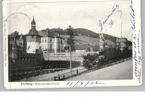 7800 FREIBURG, Schwabenthorbrücke, 1902