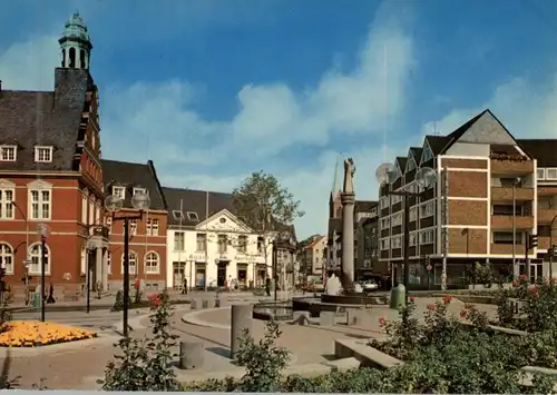 4300 ESSEN - WERDEN, Rathaus, ev. Kirche, Liutger-Brunnen