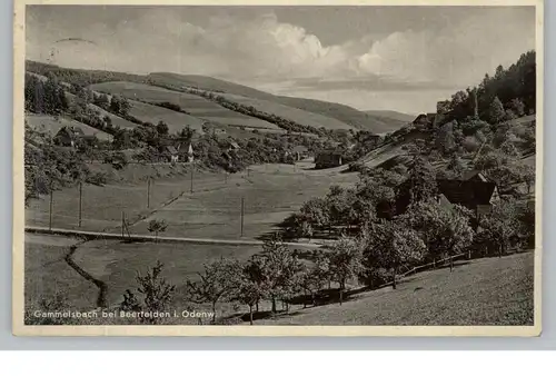 6124 BEERFELDEN - GAMMELSBACH, Blick über den Ort, 1932, Landpoststempel "Gammelsbach über Eberbach", 1932