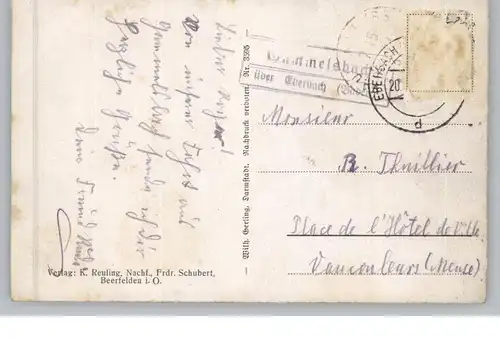 6124 BEERFELDEN - GAMMELSBACH, Blick über den Ort, 1932, Landpoststempel "Gammelsbach über Eberbach", 1932