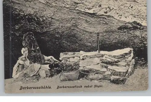 0-4712 KYFFHÄUSER - Barbarossahöhle, Barbarossatisch & Stuhl, 1909