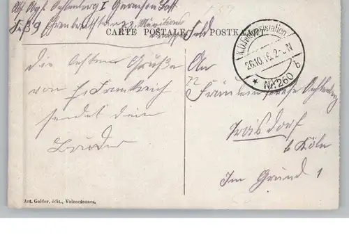 F 59300 VALENCIENNES, Monument Cappeaux, 1916, deutsche Feldpost, Eckknick