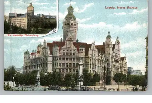 0-7000 LEIPZIG, Neues Rathaus, ehemalige Pleissenburg, 1909, Verlag Knobbe