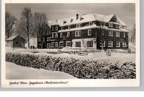 5948 SCHMALLENBERG - JAGDHAUS, Gasthaus Wiese im Schnee, 195...