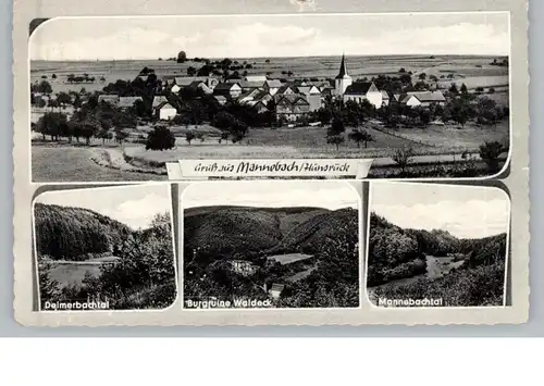 5448 KASTELLAUN - MANNEBACH, Dorfansichten, Landpoststempel "22b Mannebach über Kastellaun", Brfm. fehlt