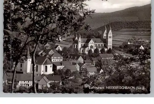 5242 KIRCHEN - NIEDERFISCHBACH, Blick über den Ort, 1963