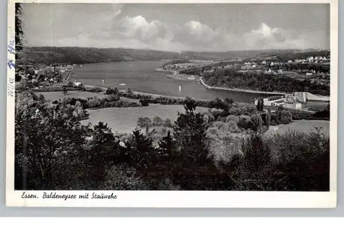 4300 ESSEN - BALDENEY, Baldeneysee mit Stauwehr, 1953