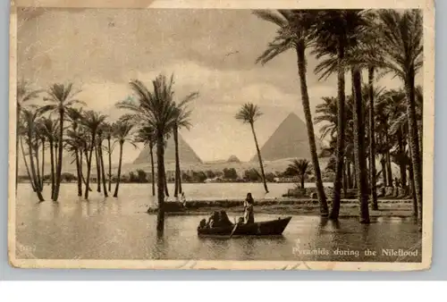 EGYPT - Pyramiden während des Nilhochwassers, Lehnert & Landrock, Druckstellen