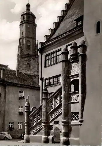 8860 NÖRDLINGEN, Rathaustreppe, VW-Käfer