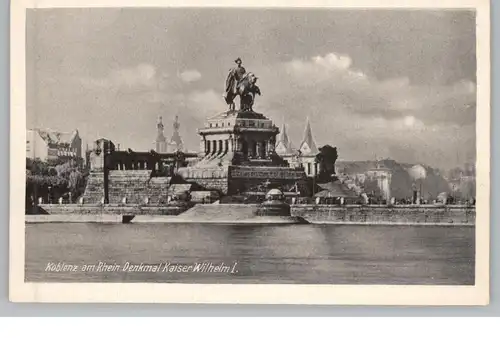 5400 KOBLENZ, Deutsches Eck, Kaiser Wilhelm Denkmal, Verlag Bänsch (Kratz) # 563