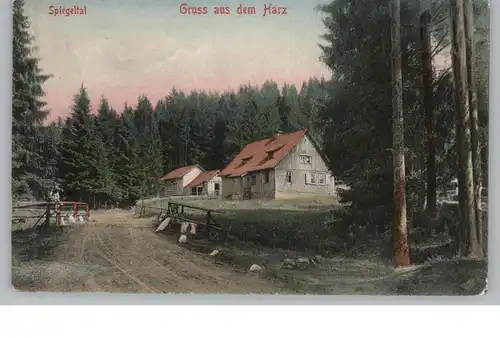 3392 CLAUSTHAL - ZELLERFELD - WILDEMANN, Häuser im Spiegeltal, handcoloriert, Verlag Stengel