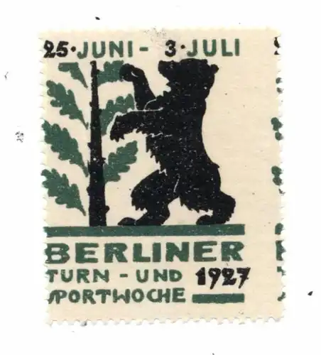 1000 BERLIN, Berliner Turn- und Sportwoche 1927, Vignette