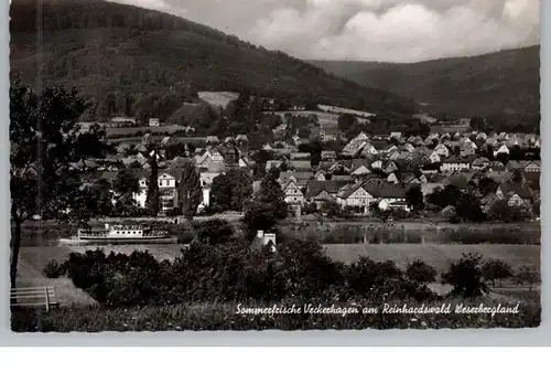 3512 REINHARDSHAGEN - VECKERHAGEN, Blick über den Ort un die Weser, 1959