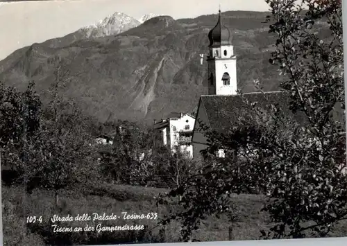 I 39010 TISENS, Blick auf die Kirche, 1963